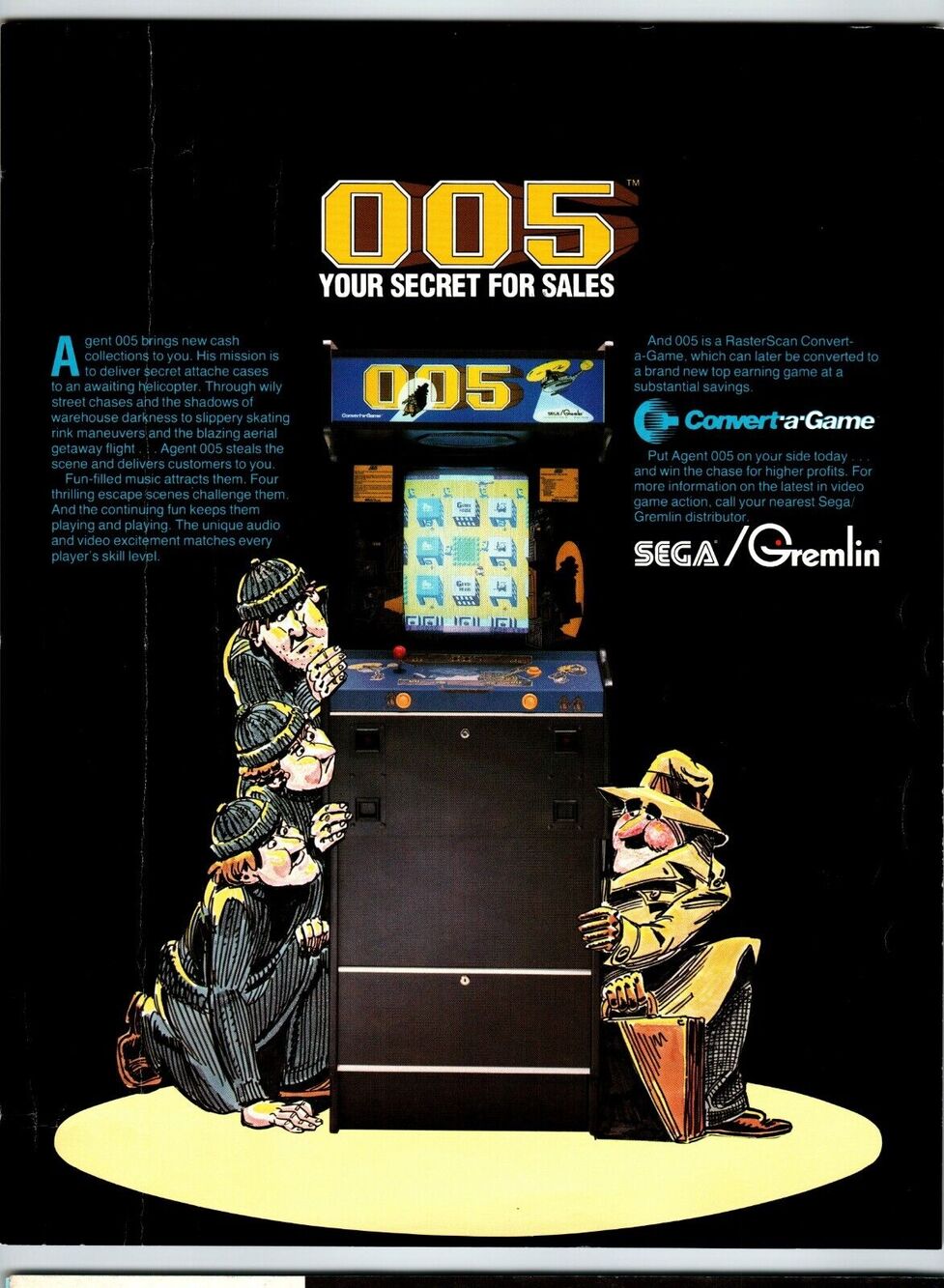 005 Arcade Flyer Original 1982 Video Game Art Promo 8.5" x 11" Vintage Gremlin